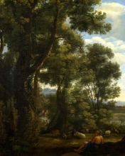 212/claude lorrain - landscape with a goatherd and goats